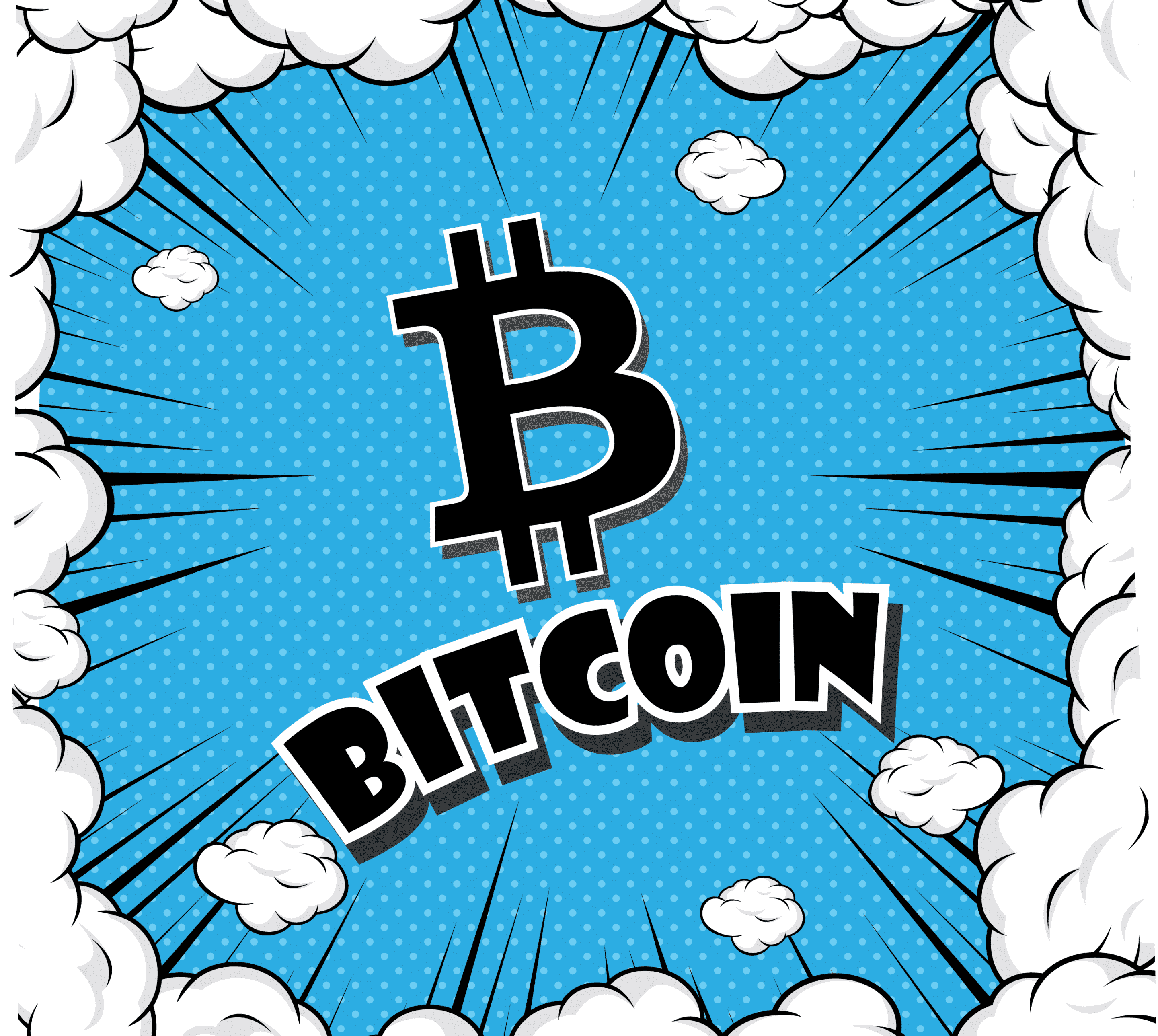 What is Bitcoin - pop art revealing the BTC logo